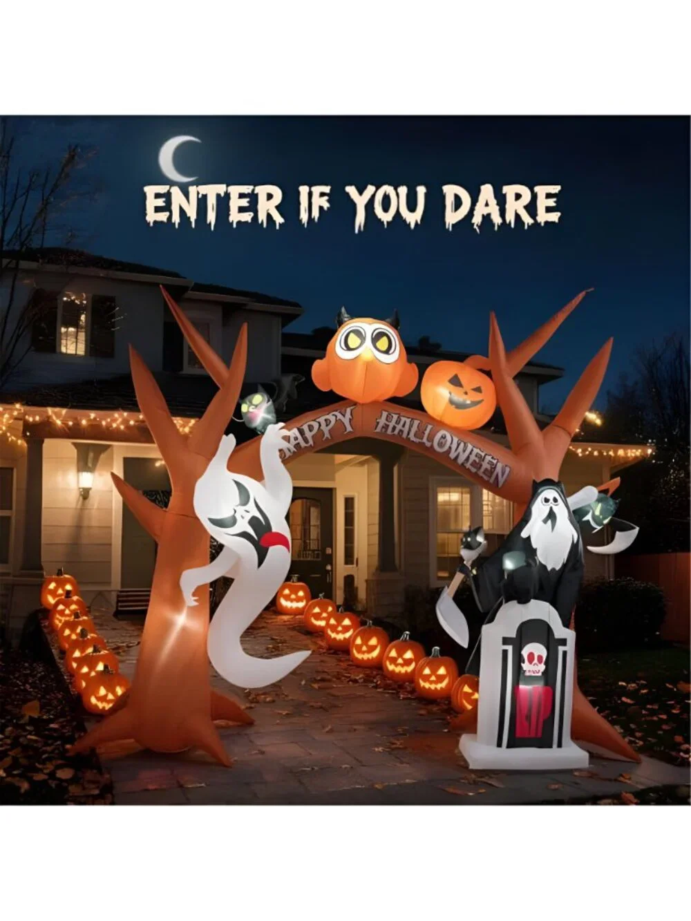 10.5FT Halloween Inflatable,Built-in Warm LED Lights
